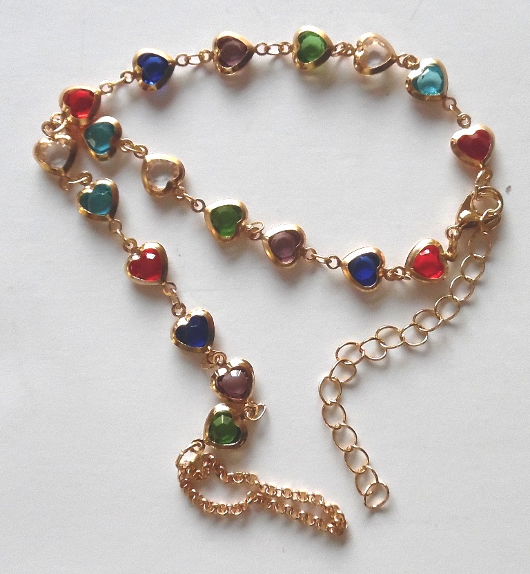 1pc Colorful Shiny Cubic Heart Design Elegant Bracelet New