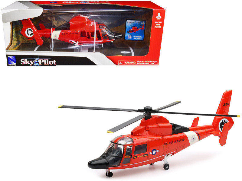 Brand new 1/48 scale diecast model of Eurocopter Dauphin HH-65C Helicopter Red