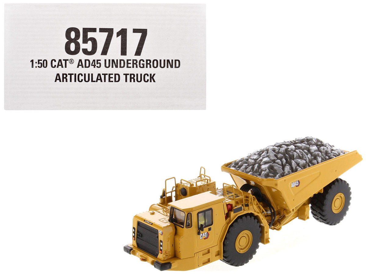 Brand new 1/50 scale diecast model of CAT Caterpillar AD45 Underground Articulated Truck Yellow