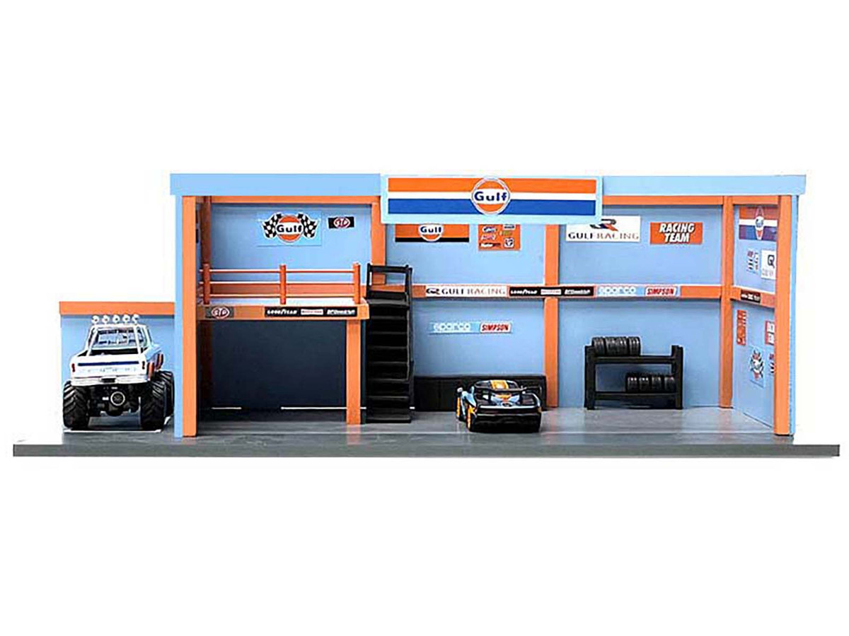 Brand new 1/64 scale replica of "Garage Diorama Gulf Oil" Diorama with Decals