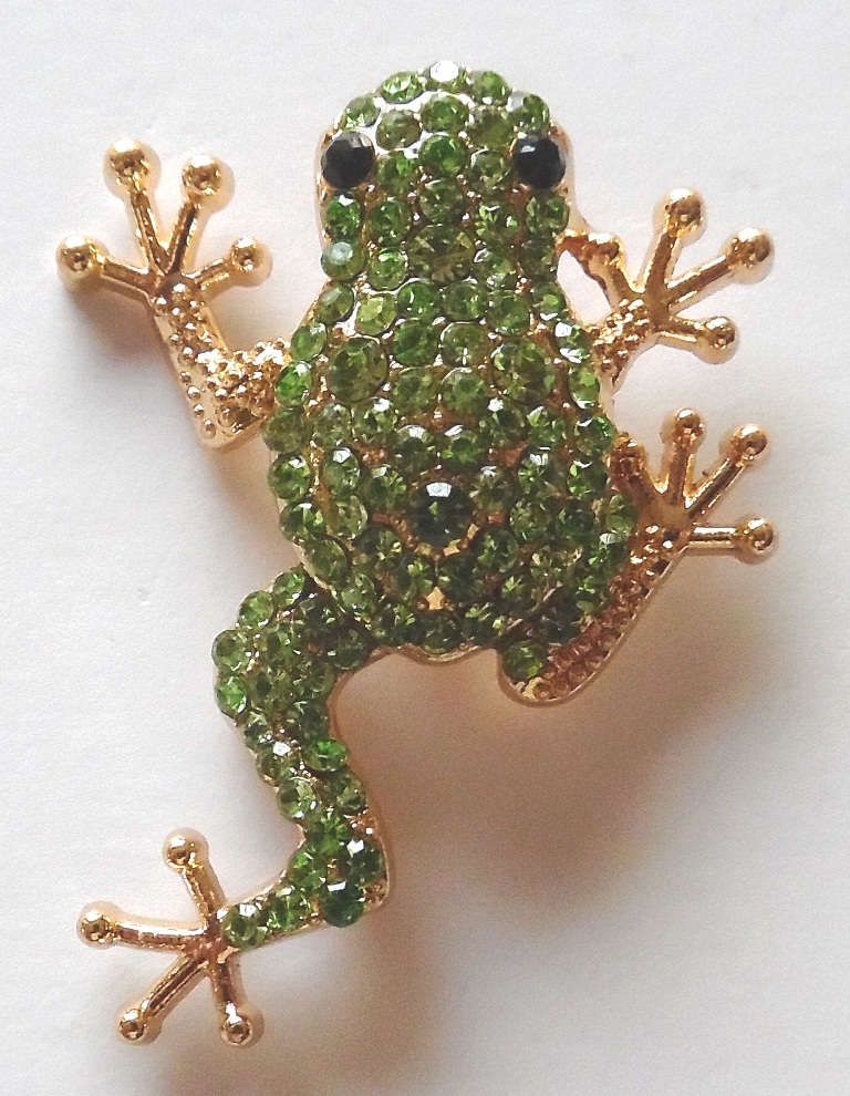 1pc Vintage Frog Crystal Rhinestone Brooch New