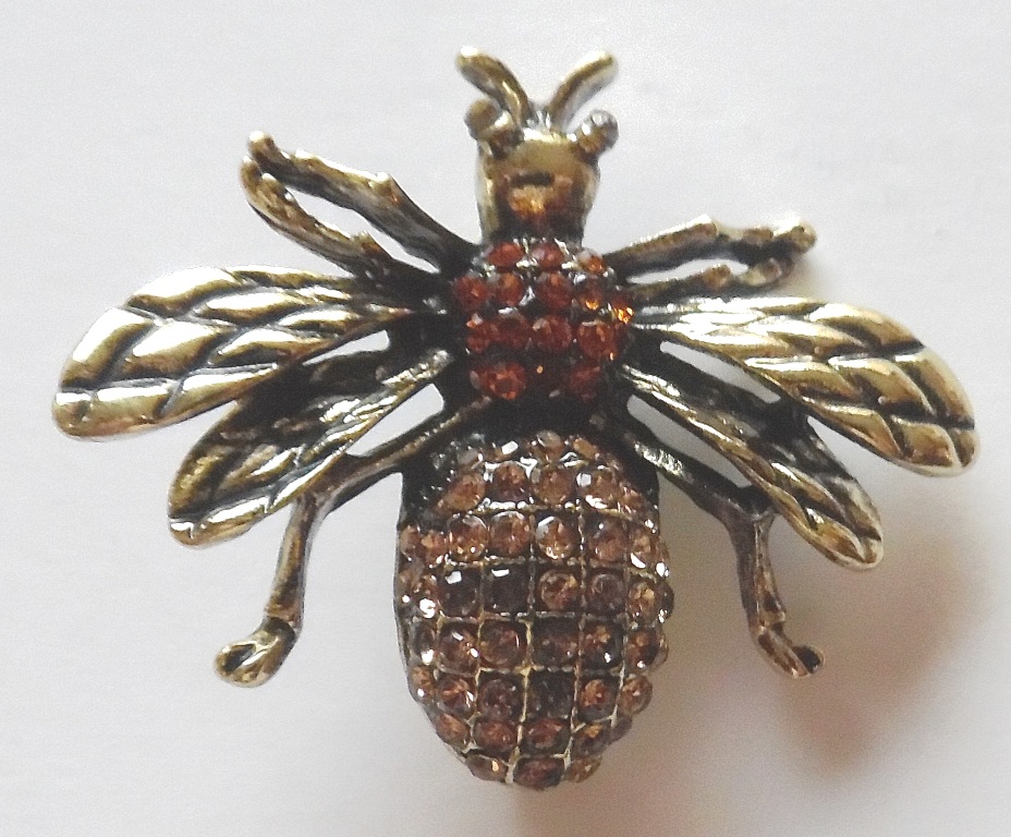 1pc Insect Bee Shaped Alloy Rhinestone Brooch Lapel Pin New