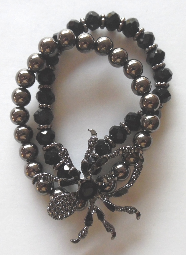1pc Fashionable Retro Punk Style Spider Beaded Bracelet New