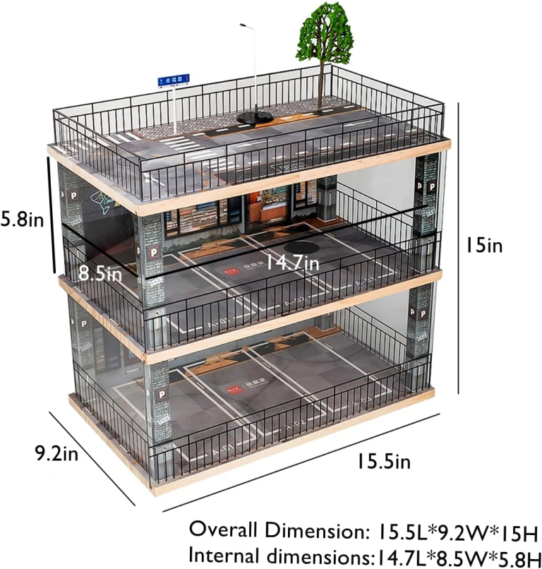 1:24 Scale New Diecast Model Car Display Cabinet with USB, Made of Wood and Acrylic New