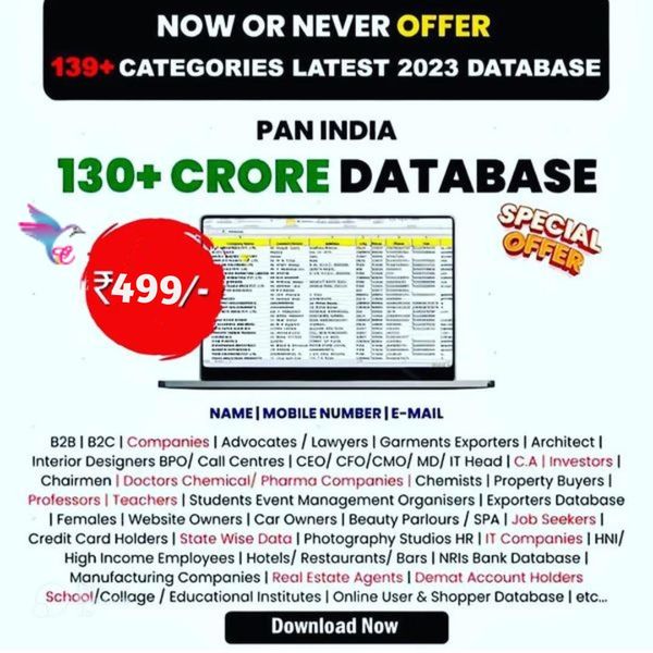 Indian Users Database 80 Crore