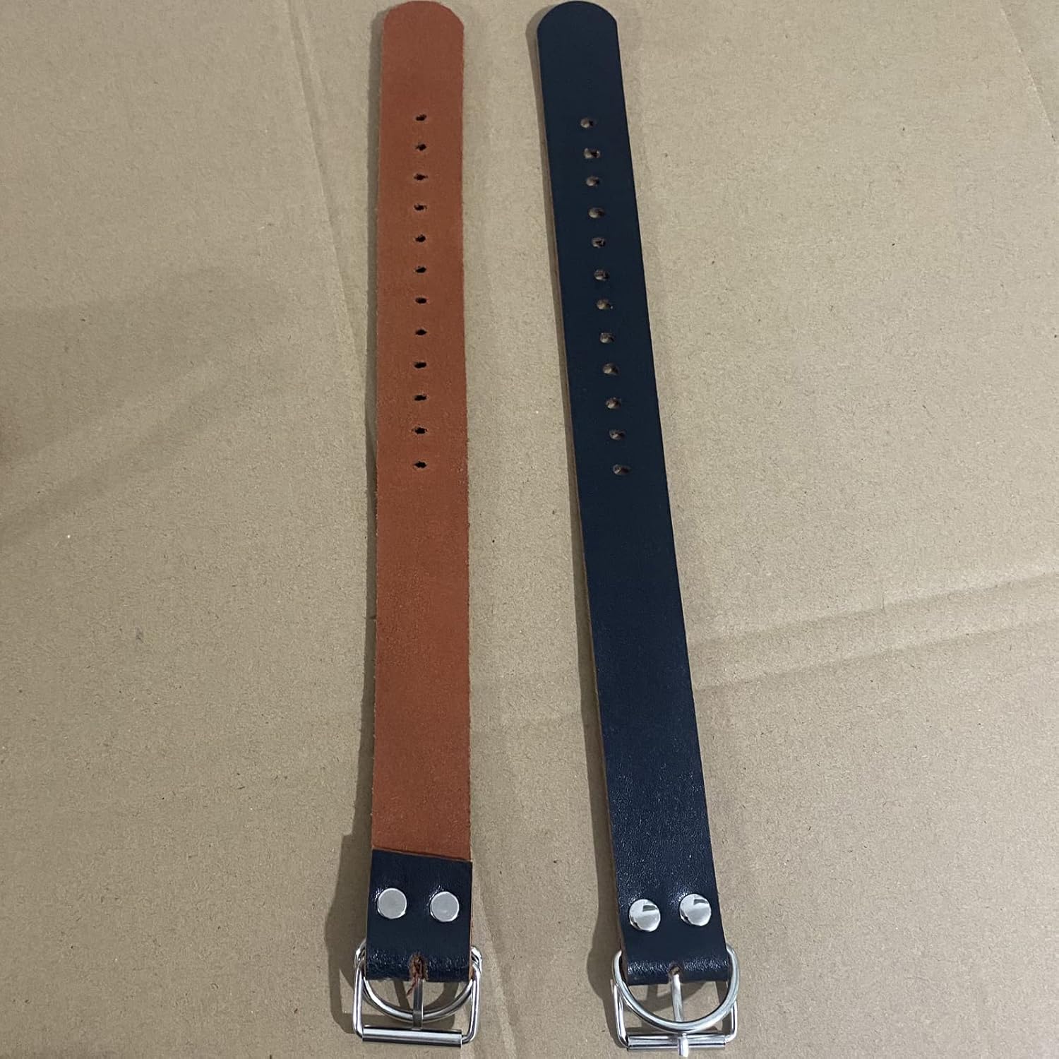 Testicle press with leather ankle cuffs BDSM CBT bondage