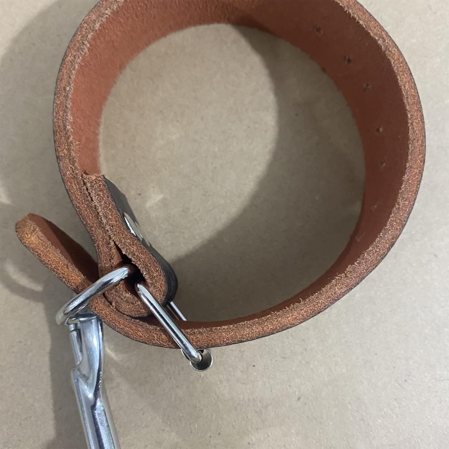 Testicle press with leather ankle cuffs BDSM CBT bondage