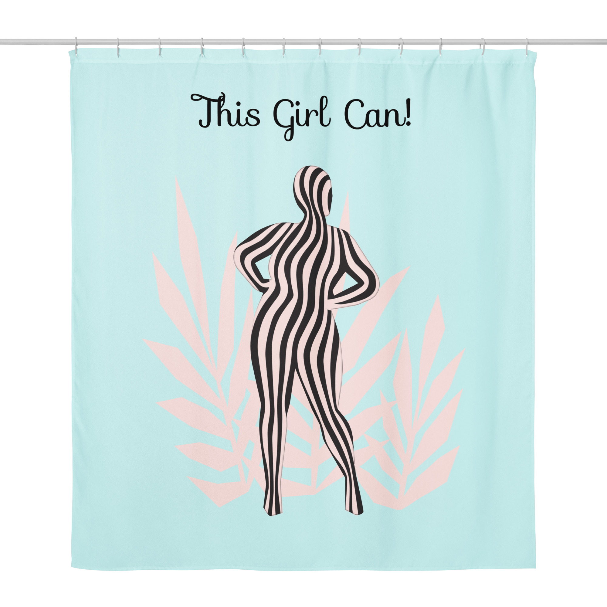 Empowering Shower Curtain - "This Girl Can!"