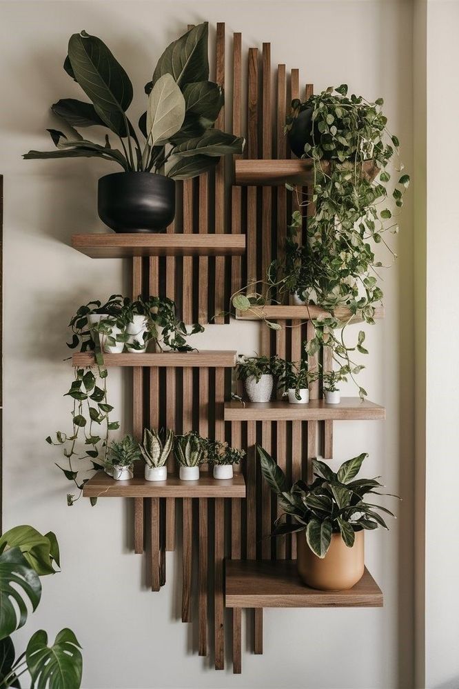 Modern Wall-Mounted Plant Shelf