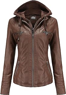 Women's Brown Faux Leather Jacket
