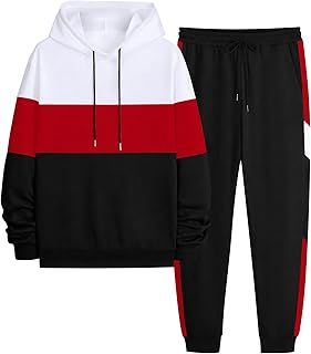 Colorblock Hoodie and Sweatpants Set