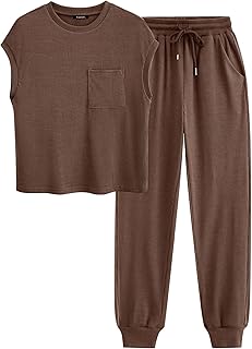 Brown Sleeveless Loungewear Set