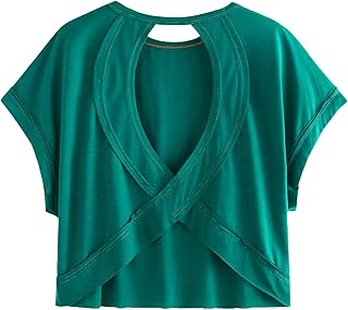 Green open-back crop top