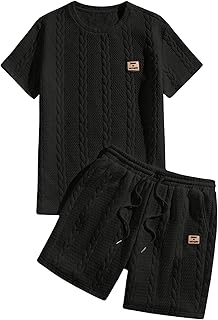 Black Knitted Two-Piece Short Set