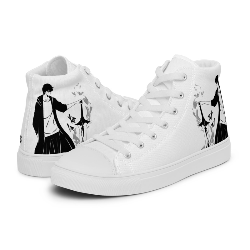 Solo Leveling fanart mockup Men’s high top canvas shoes