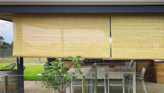 Outdoor Bamboo Roll-Up Blinds