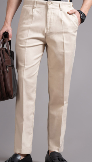 Men's Beige Dress Pants