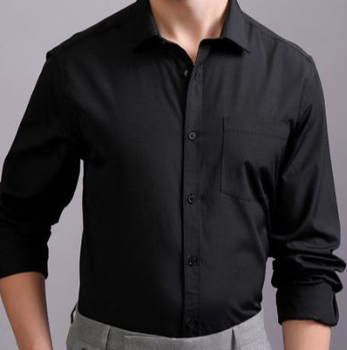 Men's Classic Black Dress Shirt