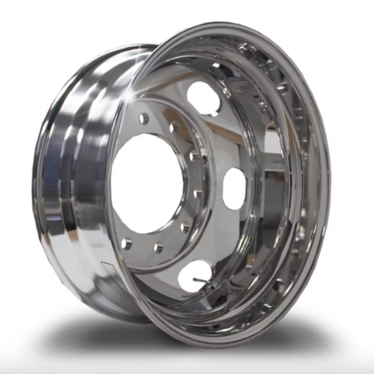 22.5" Kenworth Style Polished Wheel Piloted With 6 Oval Hand Holes