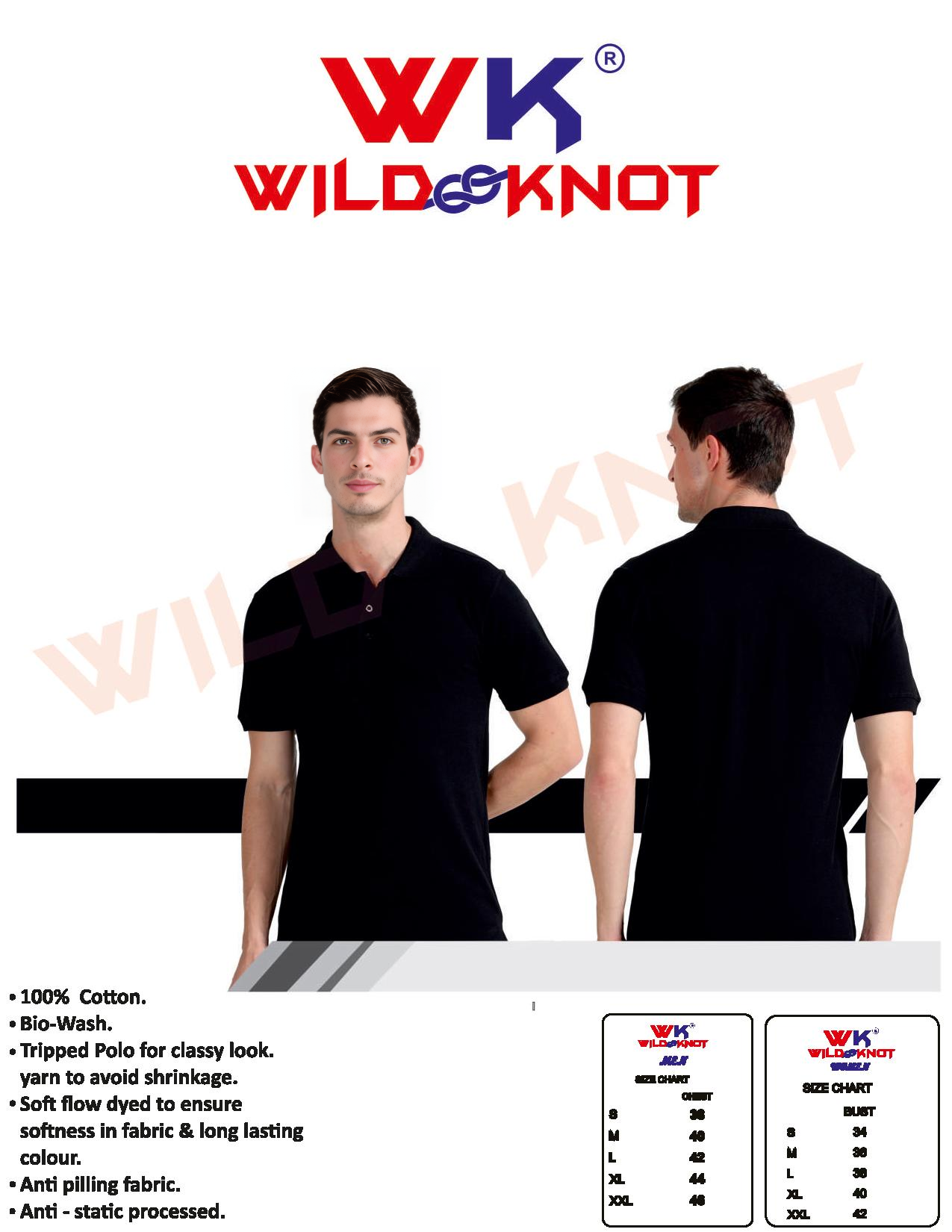 Wild Knot Black Polo T-Shirt