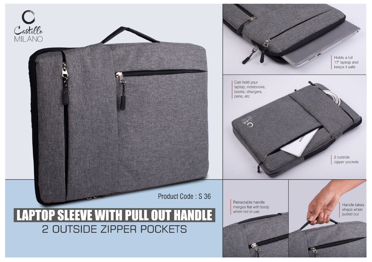 Laptop Sleeve with Pull Out Handle