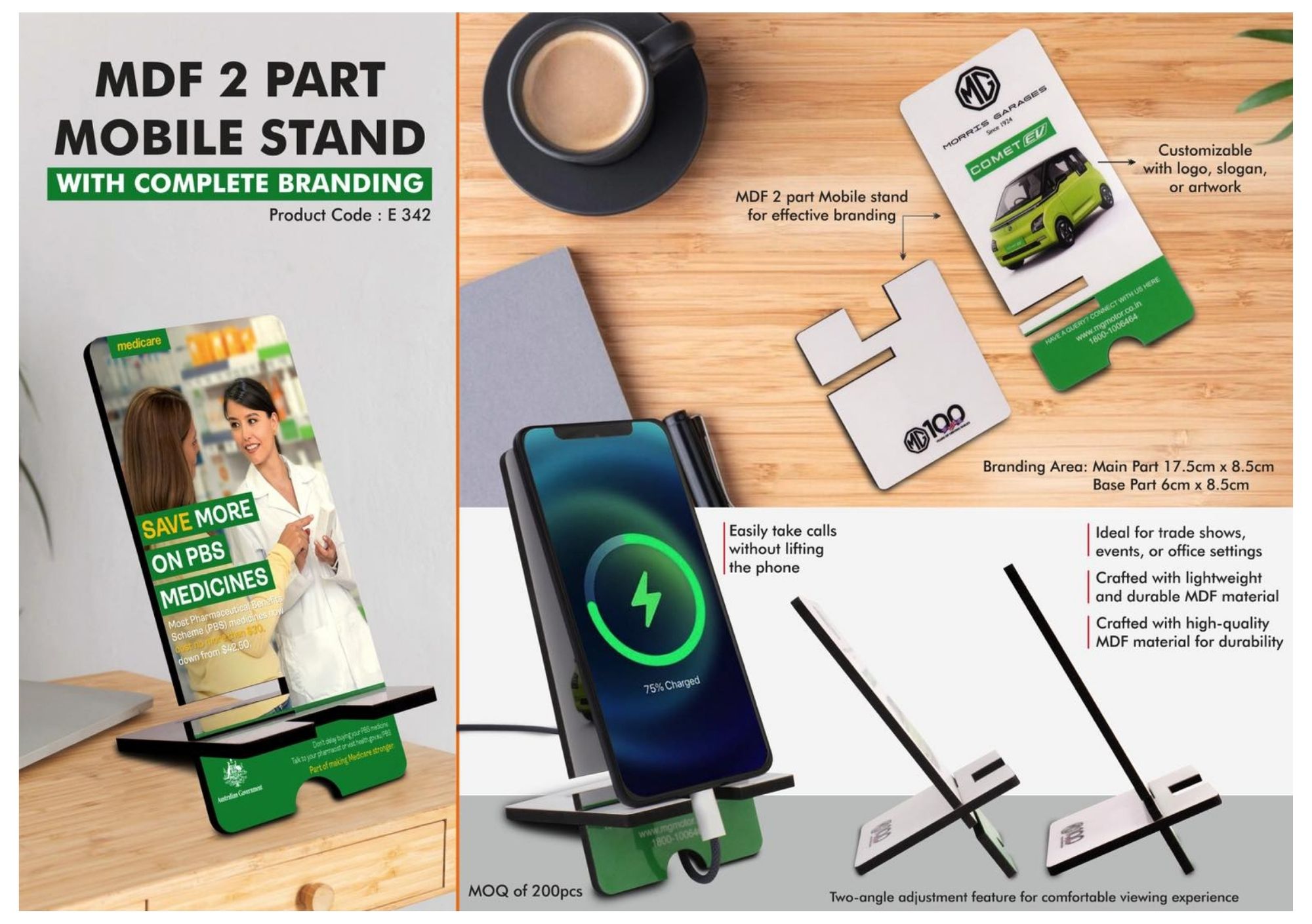 MDF 2 Part Mobile Stand