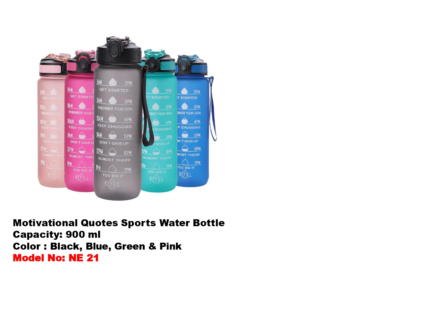 Motivational Quotes Sports Water Bottle MIN 100 PCS