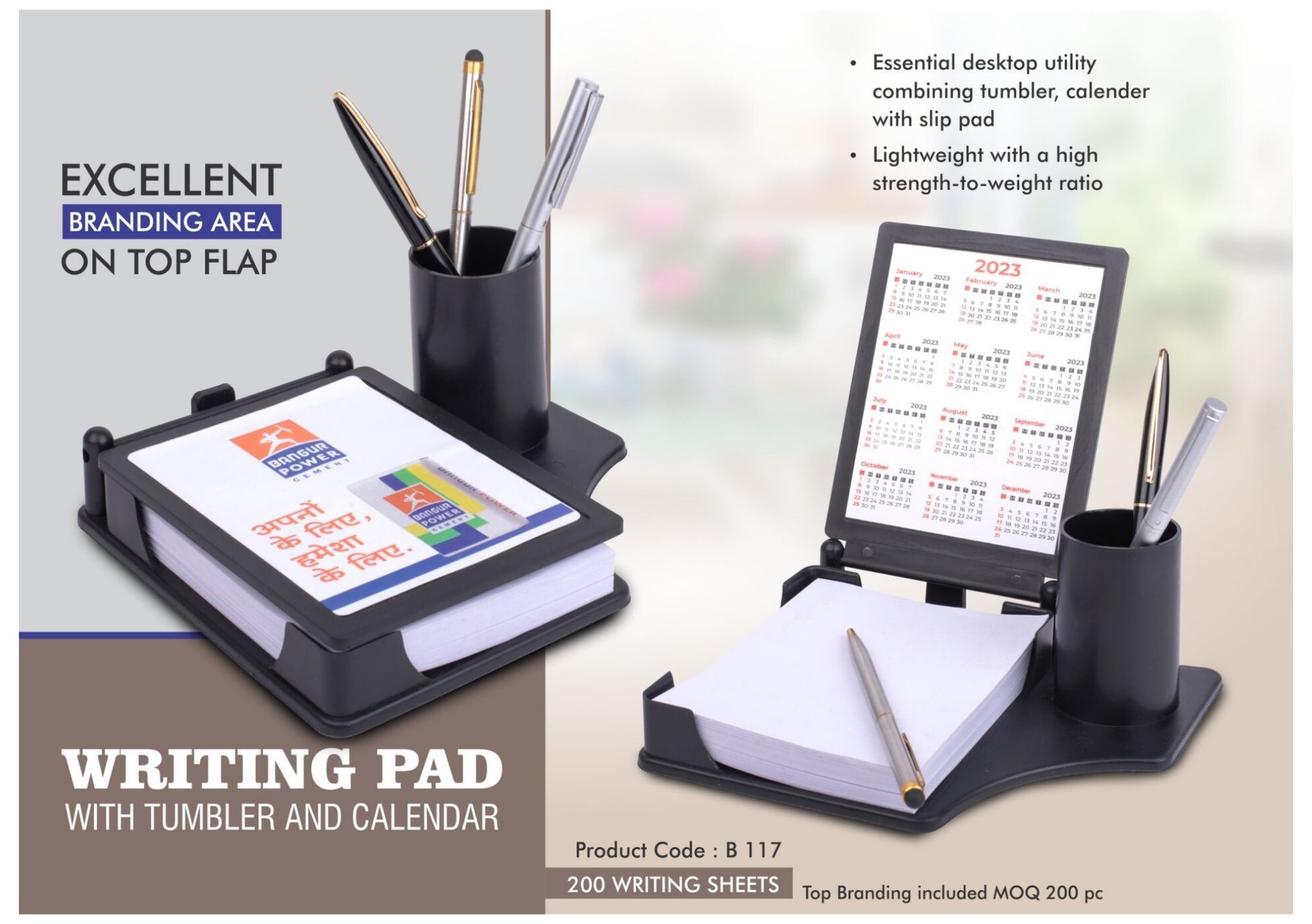 Writing Pad with Tumbler and Calendar