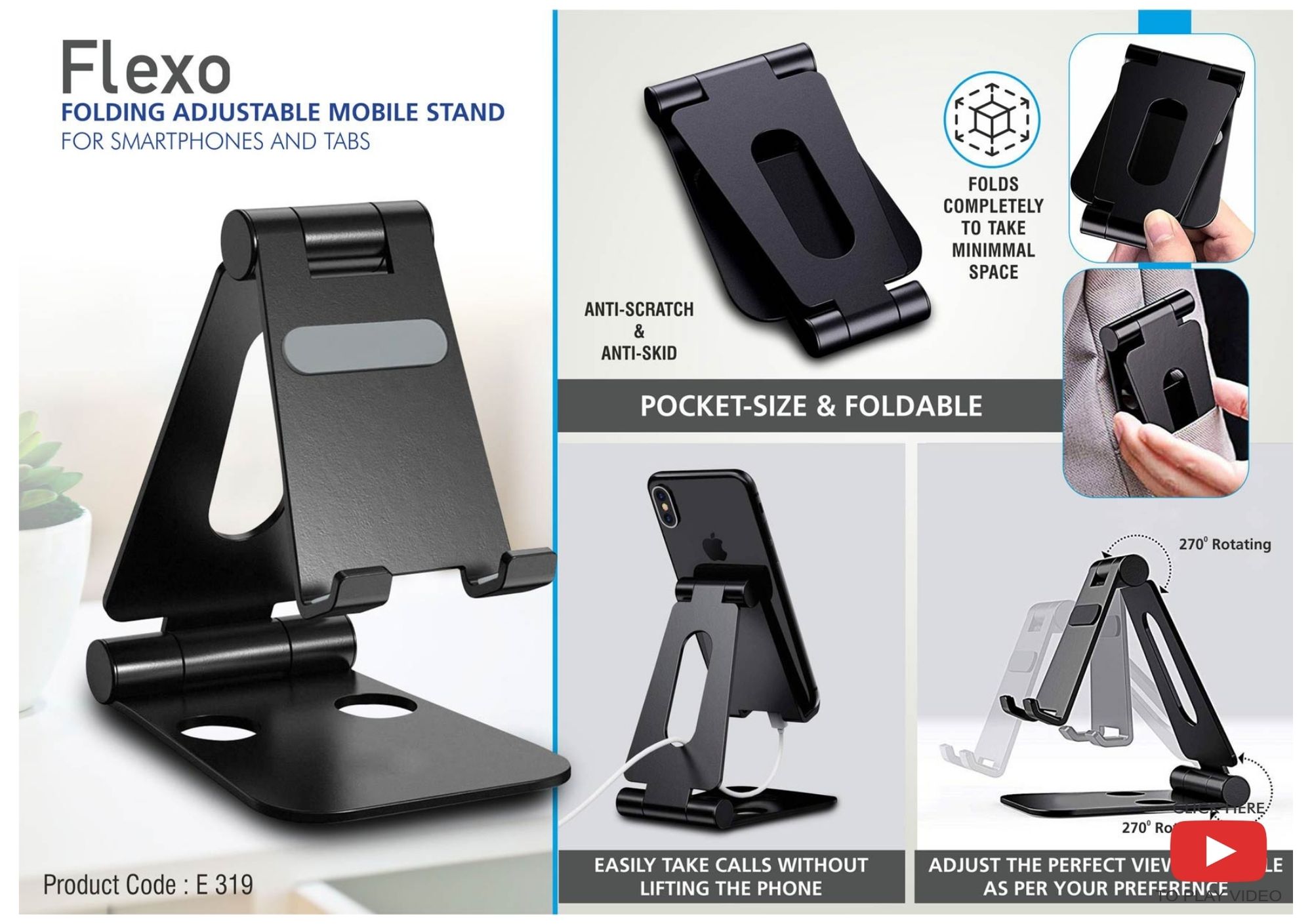 Flexo Folding Adjustable Mobile Stand