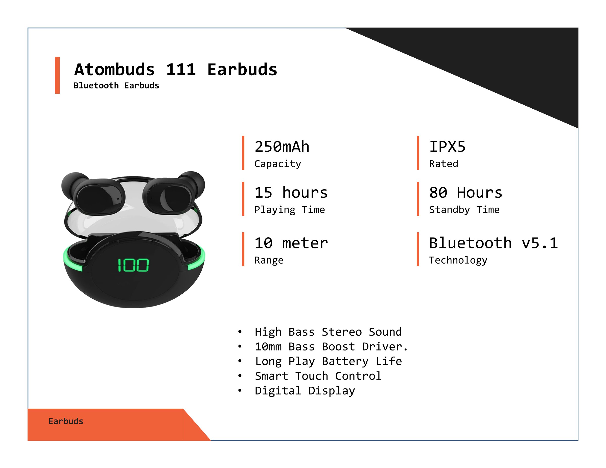wild knot Atombuds 111 Earbuds your branding 