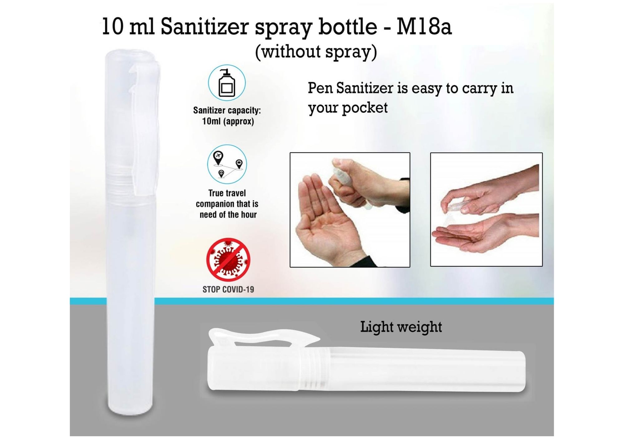 10 ml sanitizer spray bottle - M18a