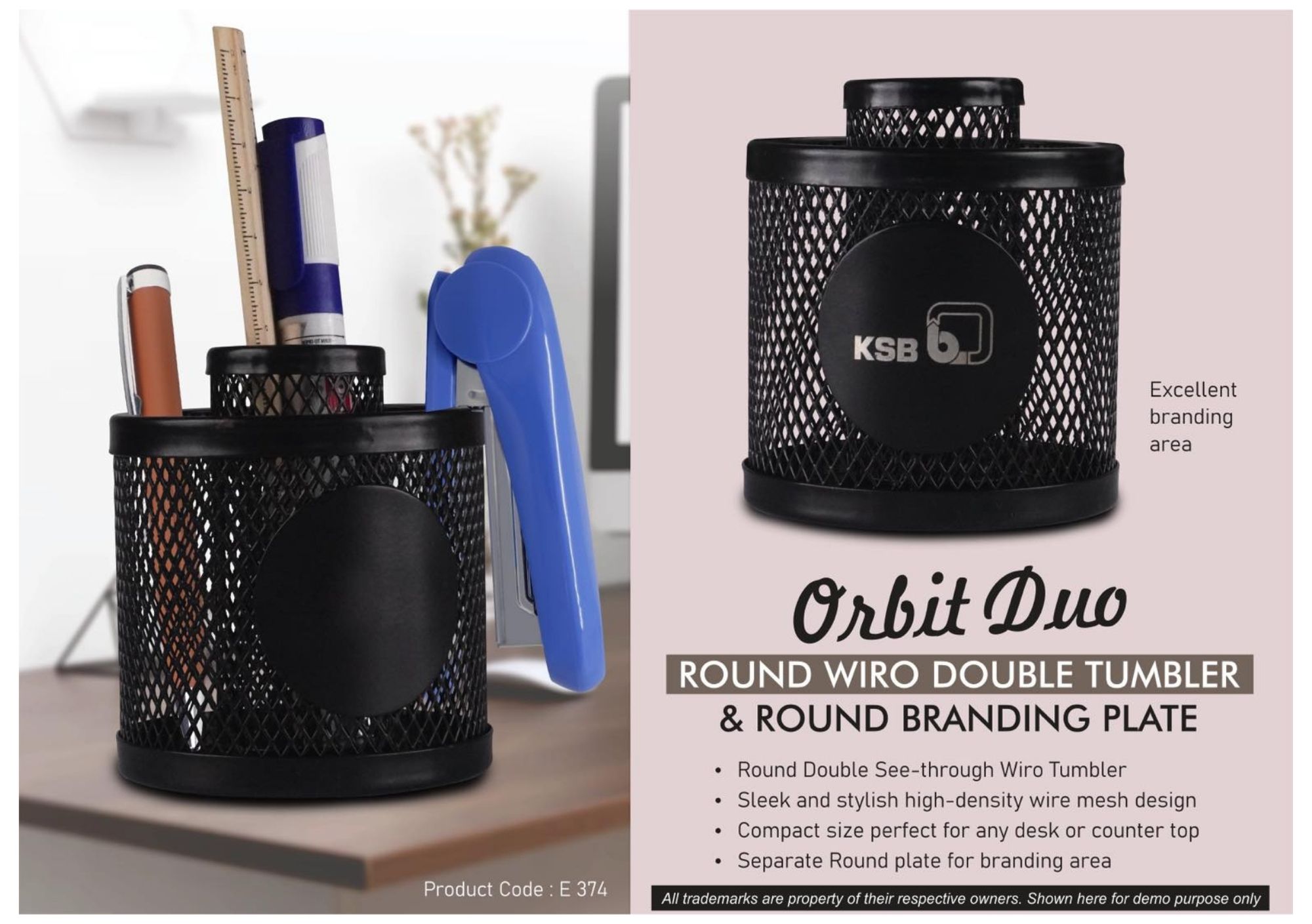Orbit Duo Round Wiro Double Tumbler & Branding Plate