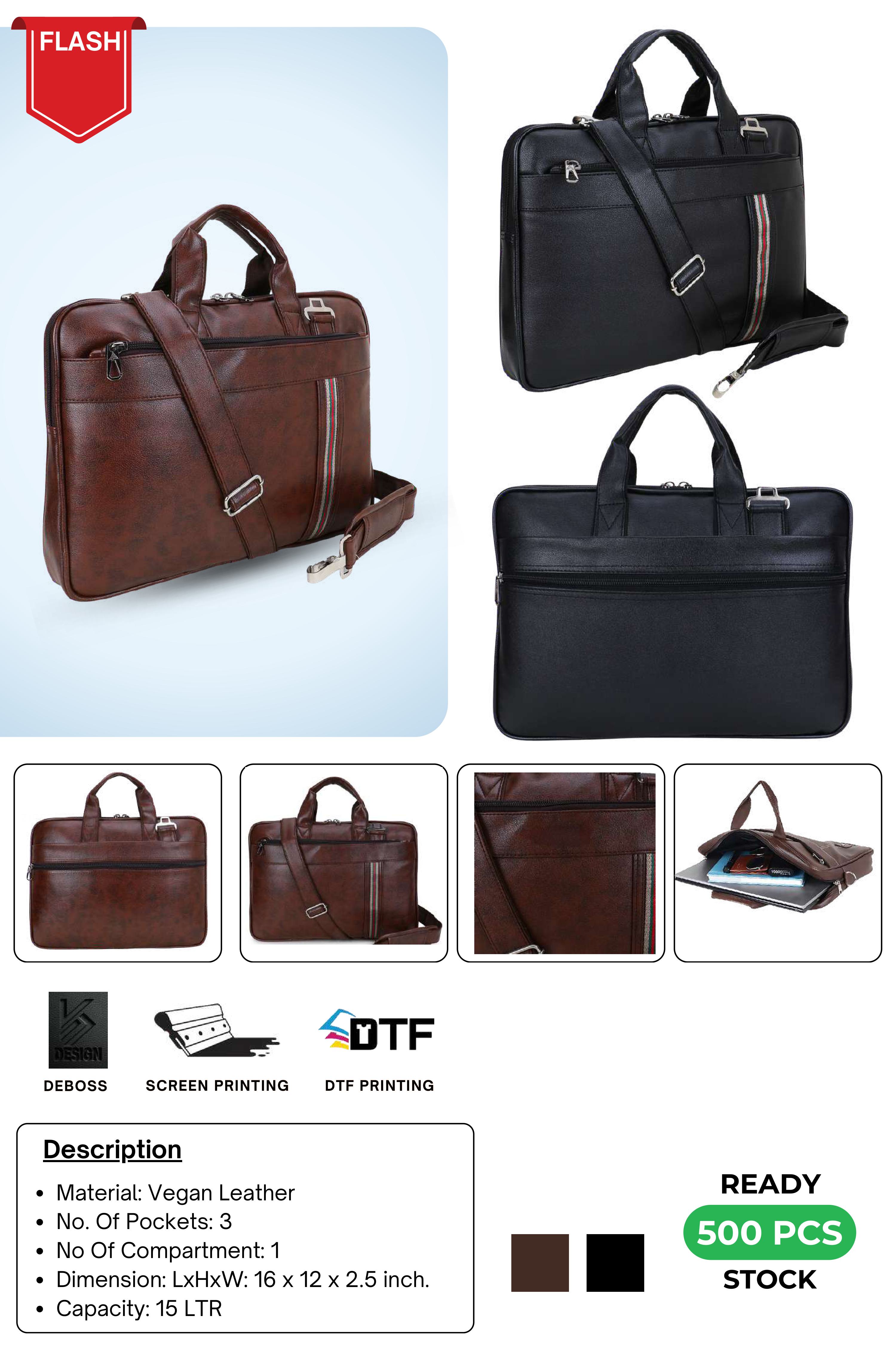 Vegan Leather Laptop Bag