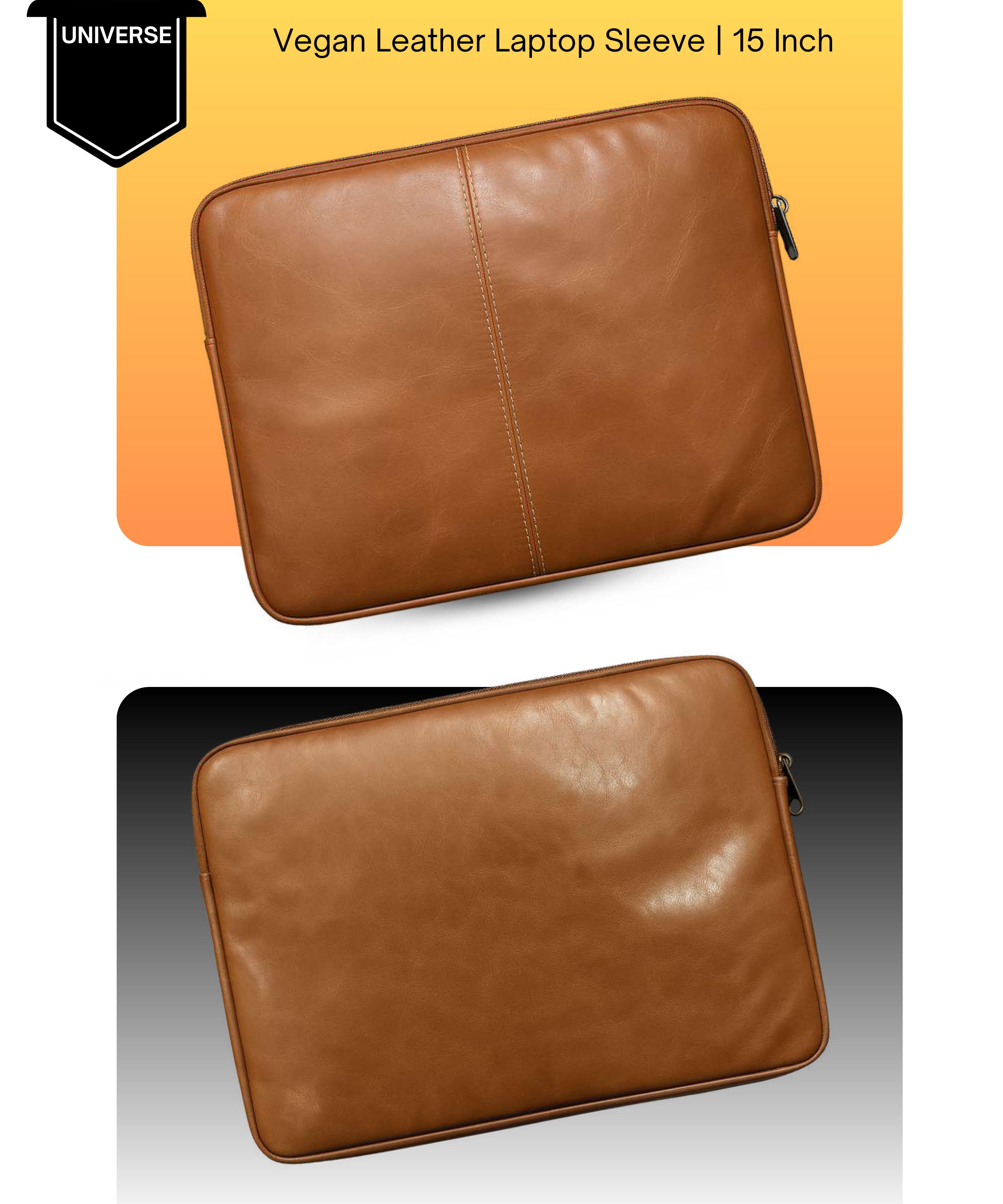 Vegan Leather Laptop Sleeve 15 Inch