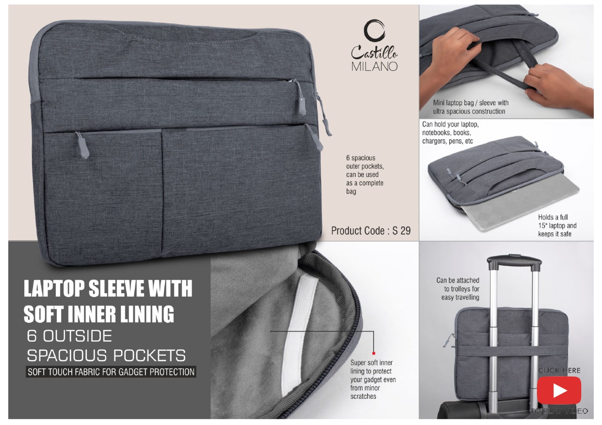 Laptop Sleeve with Soft Inner Lining