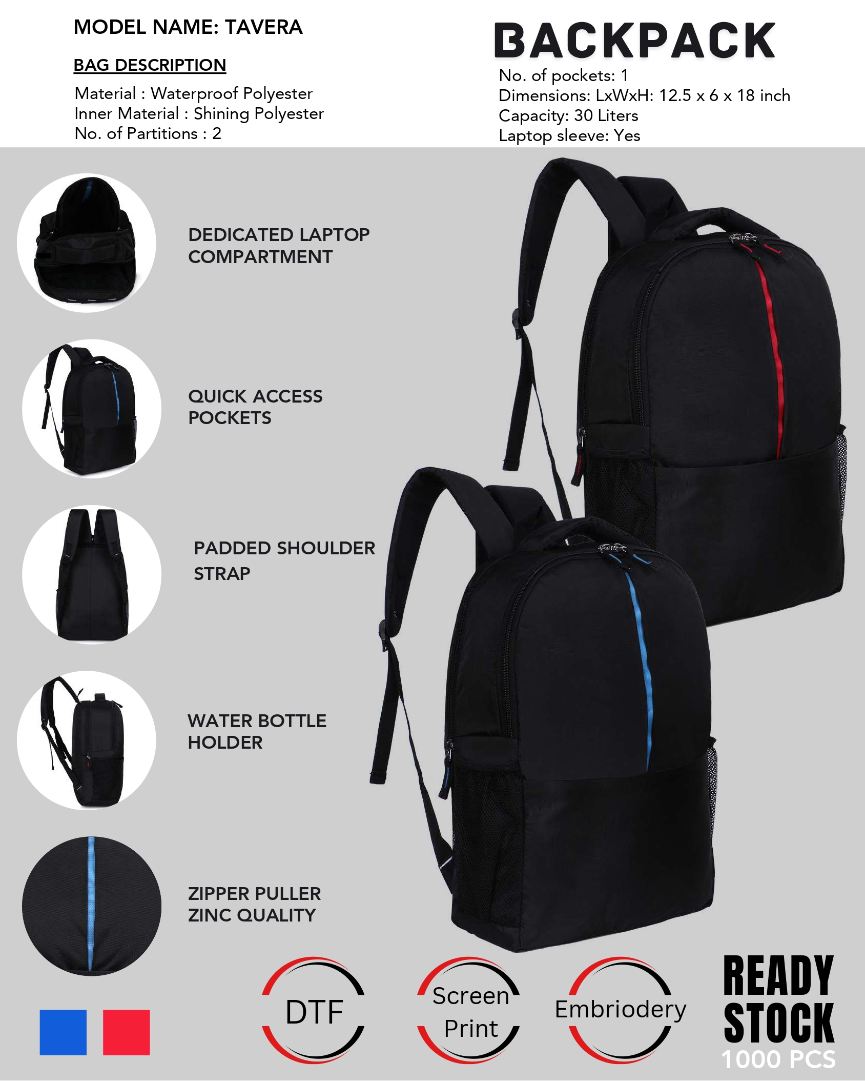 Tavera Waterproof Laptop Backpack