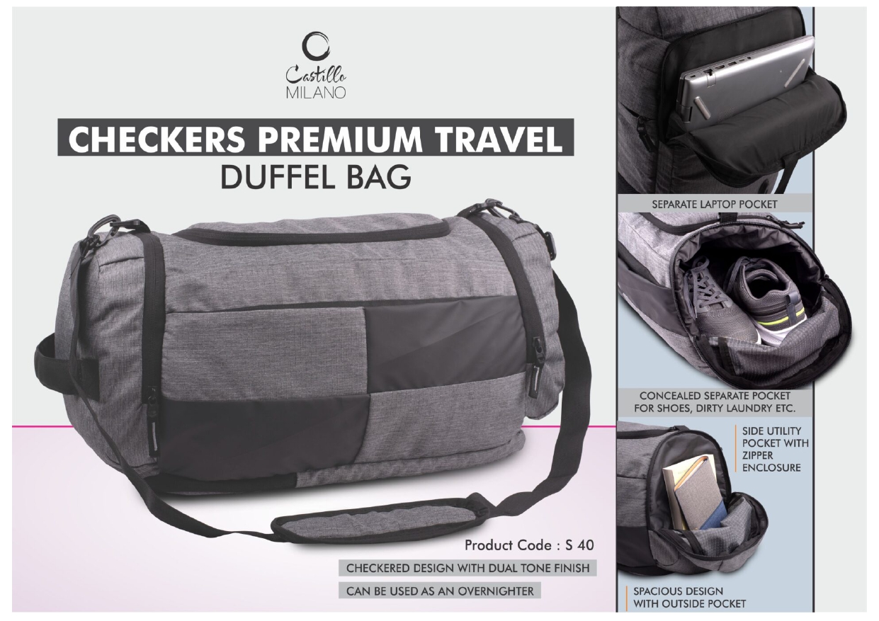 Checkers Premium Travel Duffel Bag