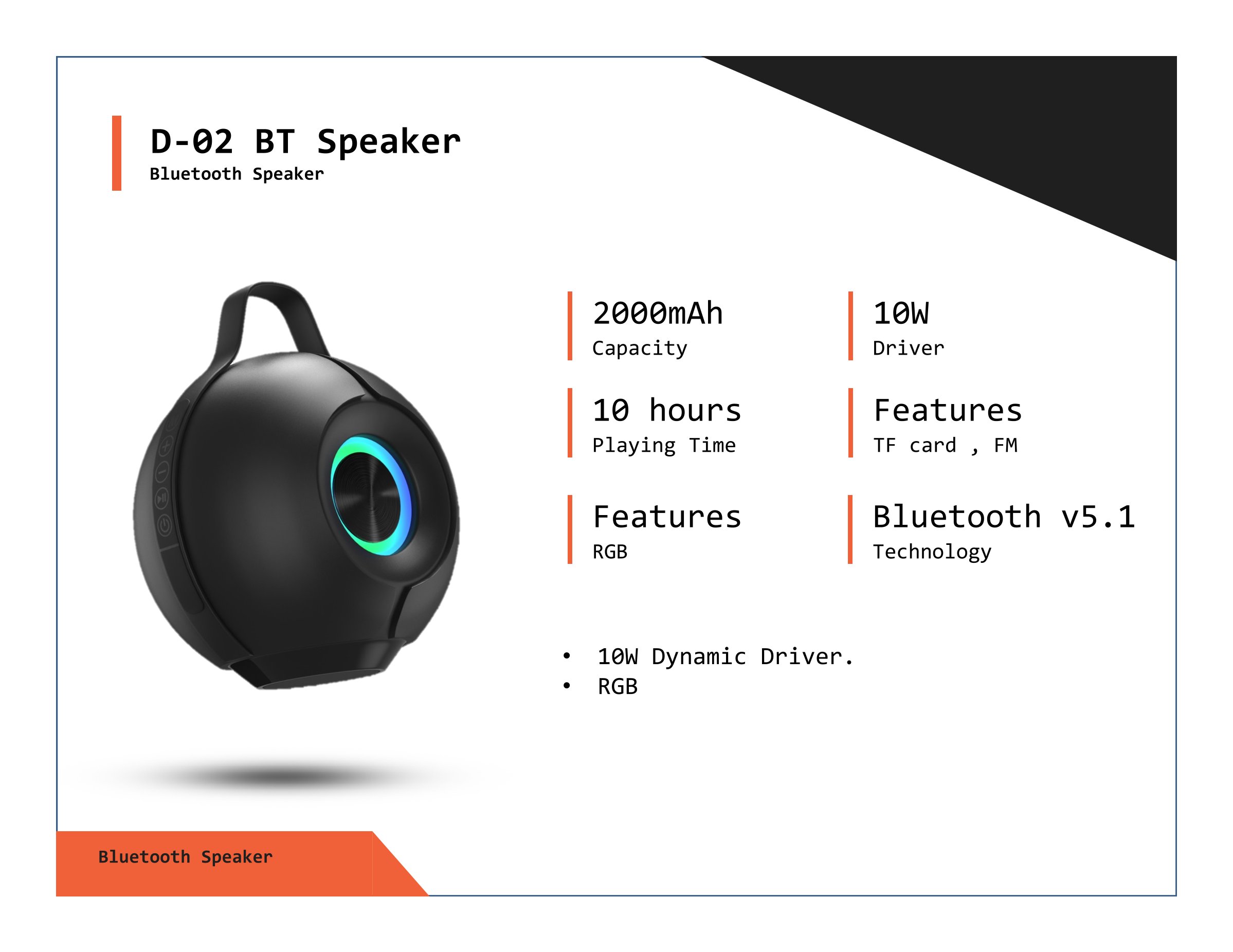 Wild Knot D-02 BT Speaker This product has a minimum quantity of 50