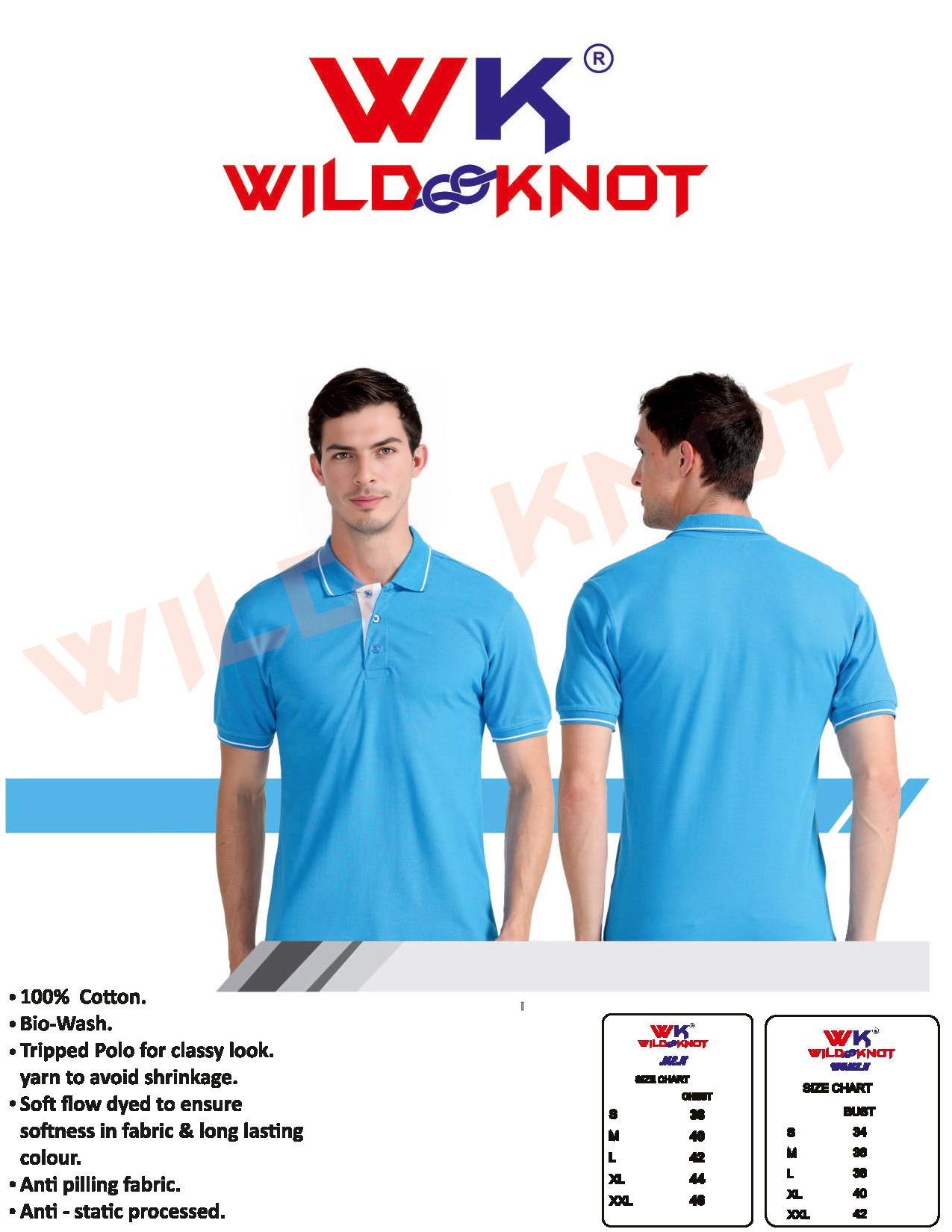 Wild Knot Men's Blue Polo T-shirt