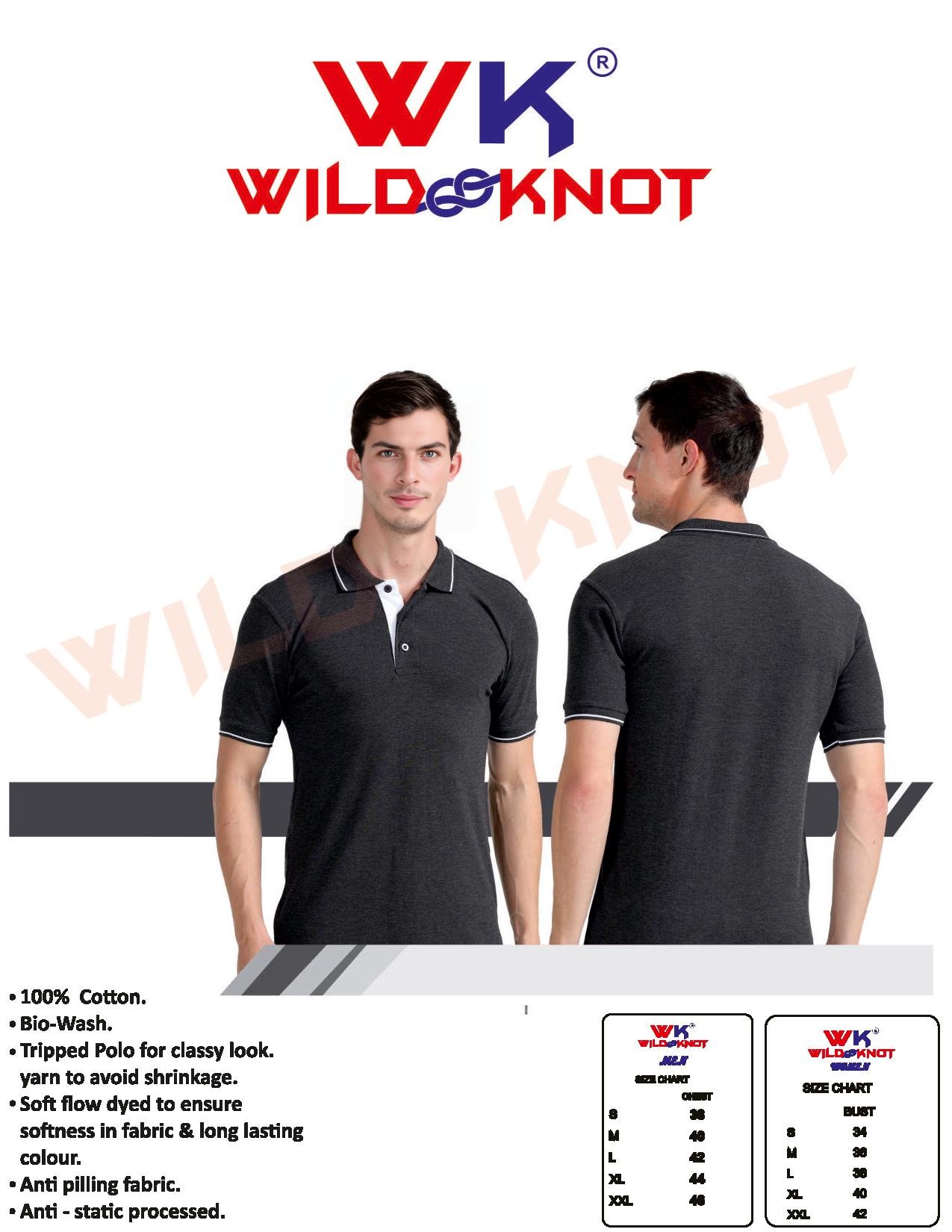 Wild Knot Tripped Polo T-Shirt