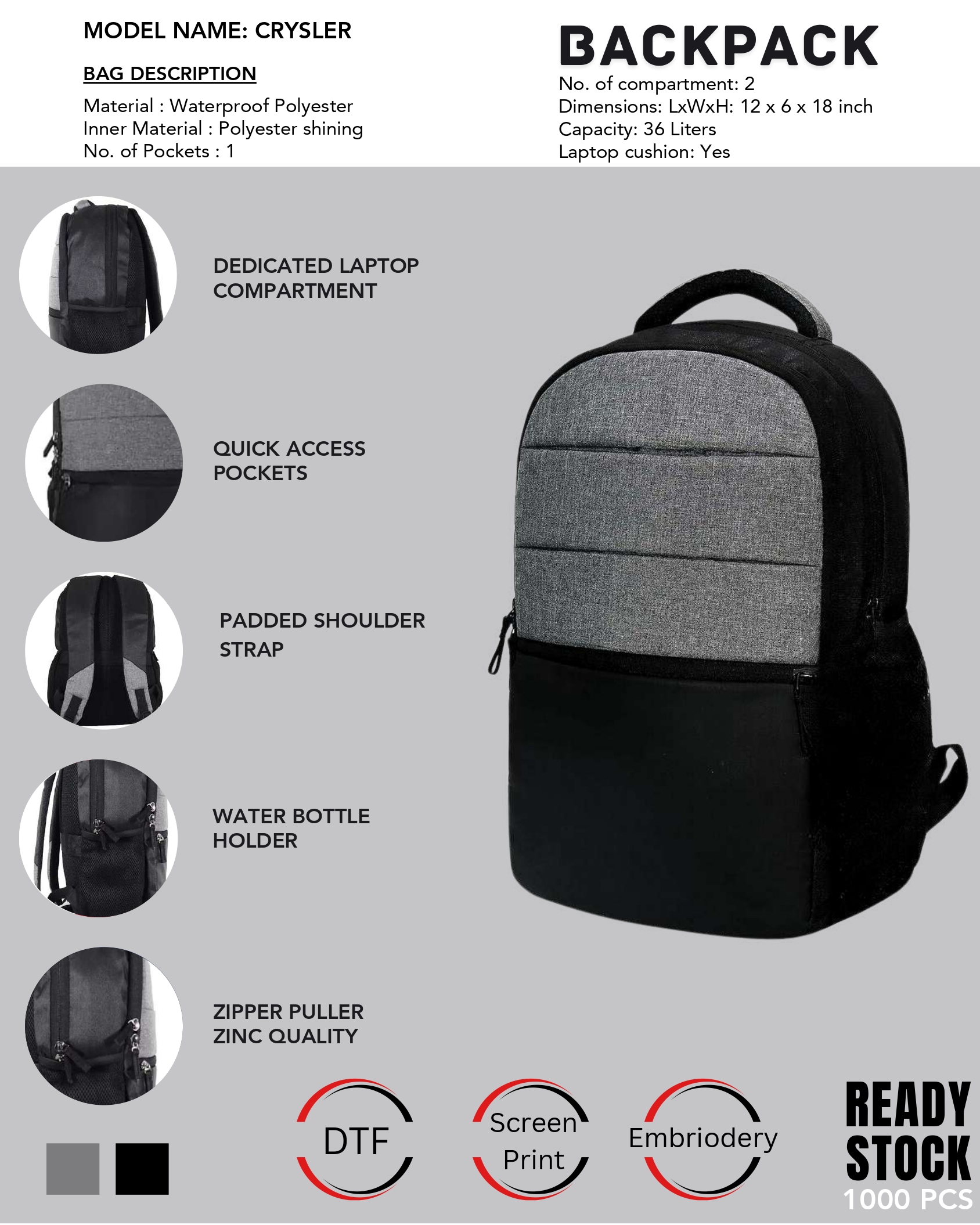 Crysler Waterproof Backpack
