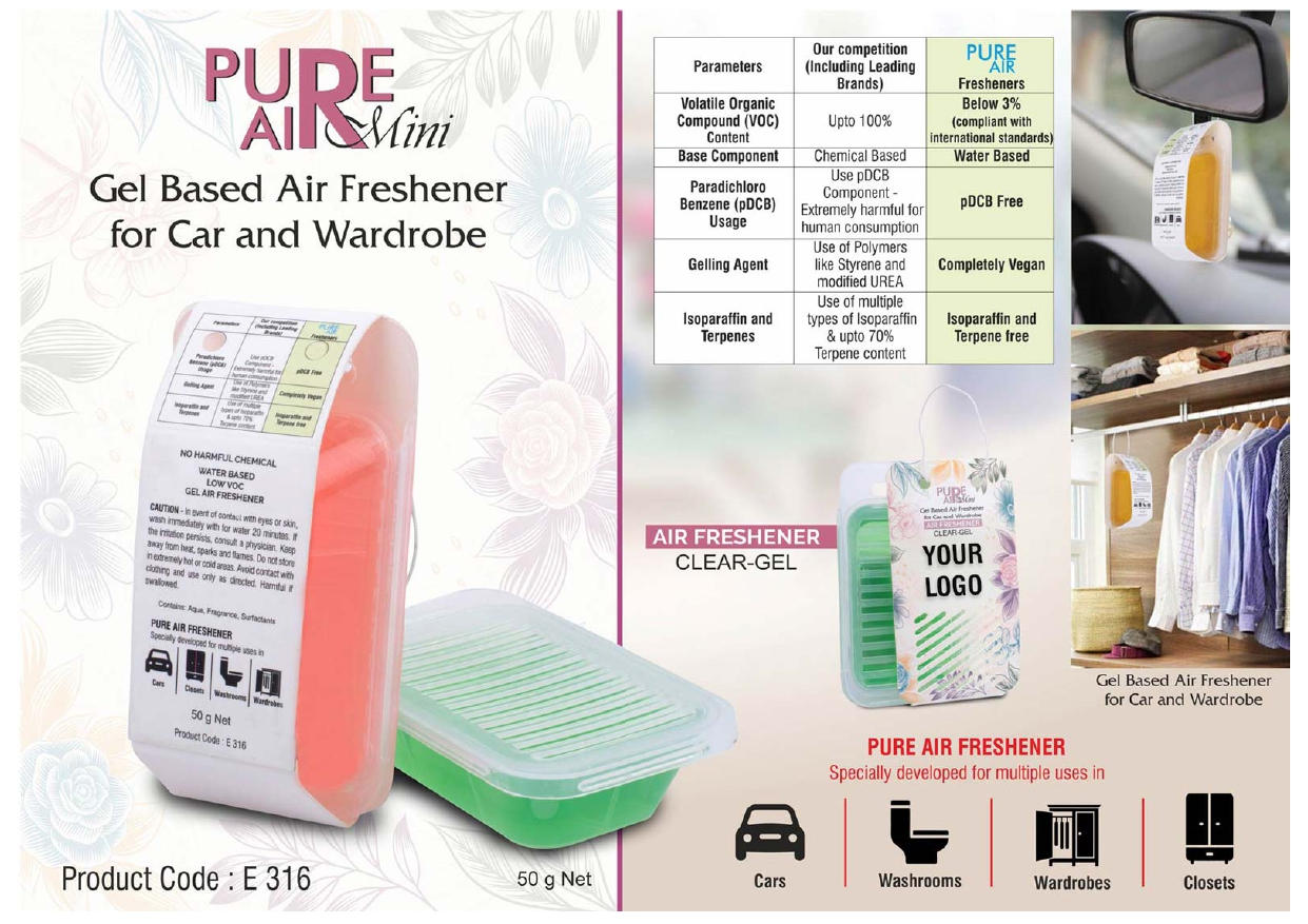 PURE AIR Mini Gel Based Air Freshener