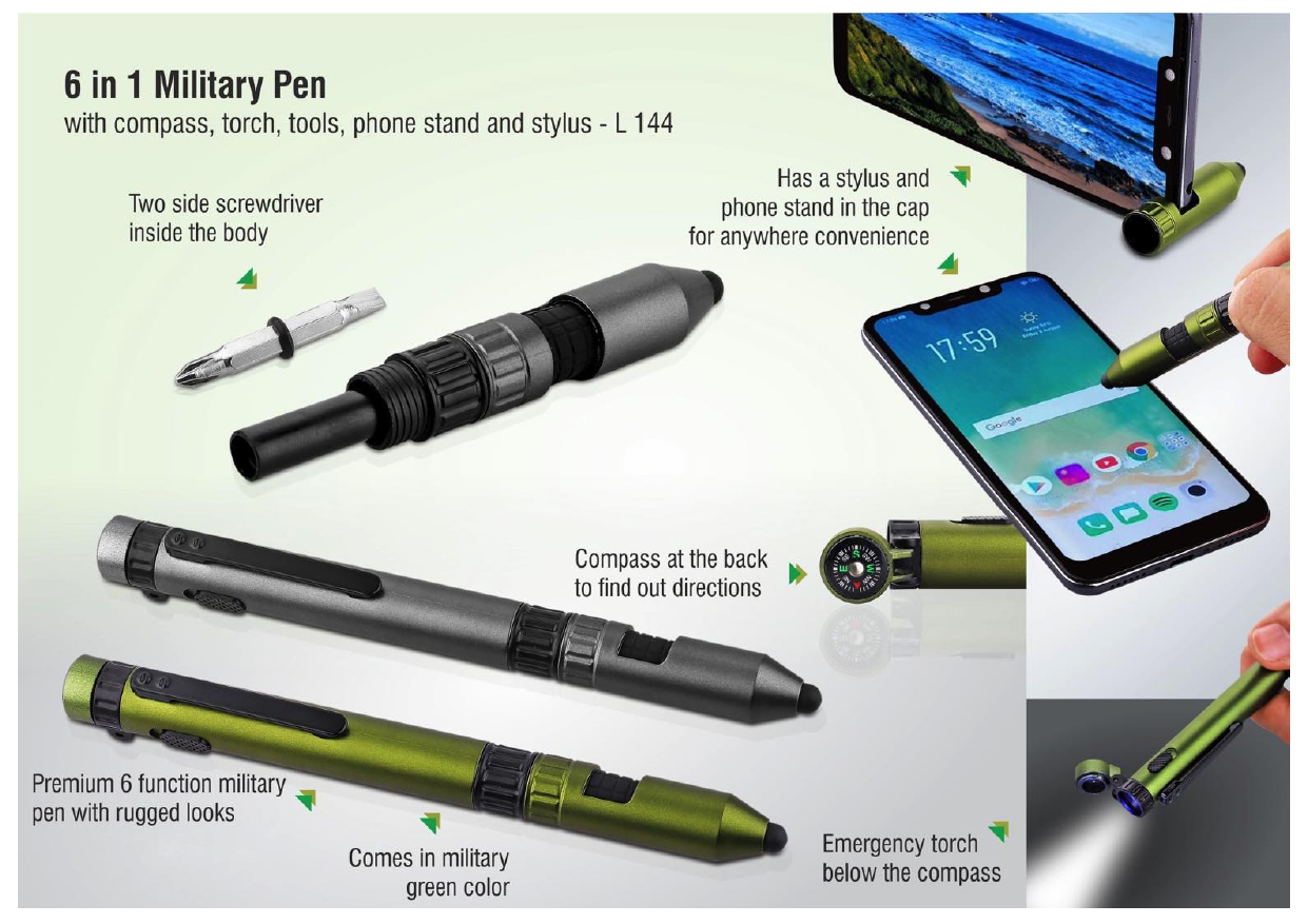 6 in 1 Military Pen