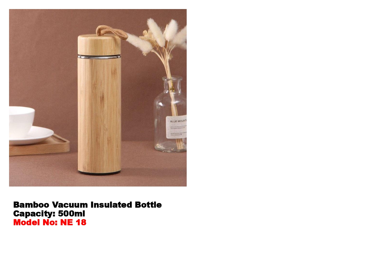 Bamboo Vacuum Insulated Bottle MIN 100 PCS