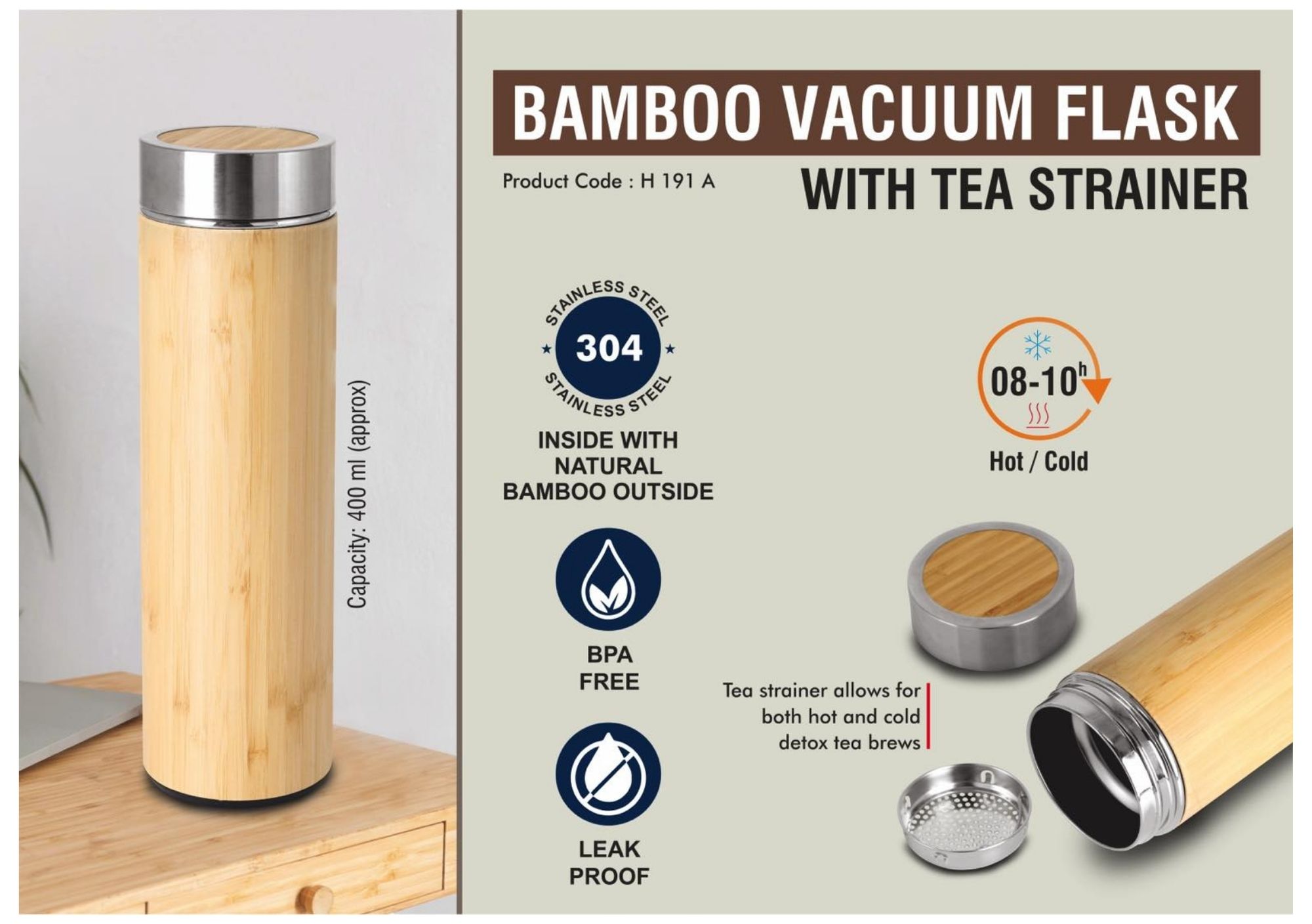 Bamboo Vacuum Flask