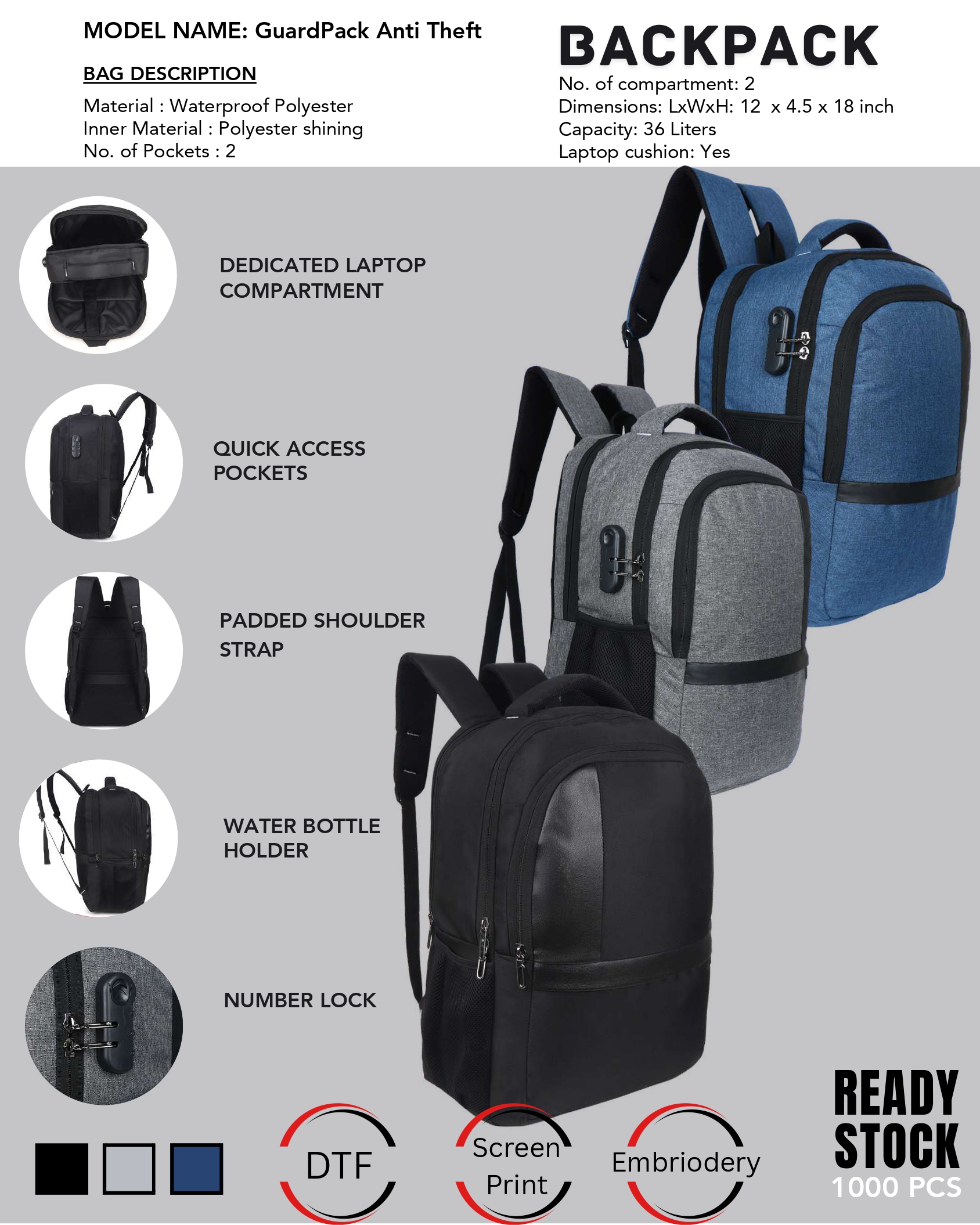 GuardPack Anti Theft Backpack