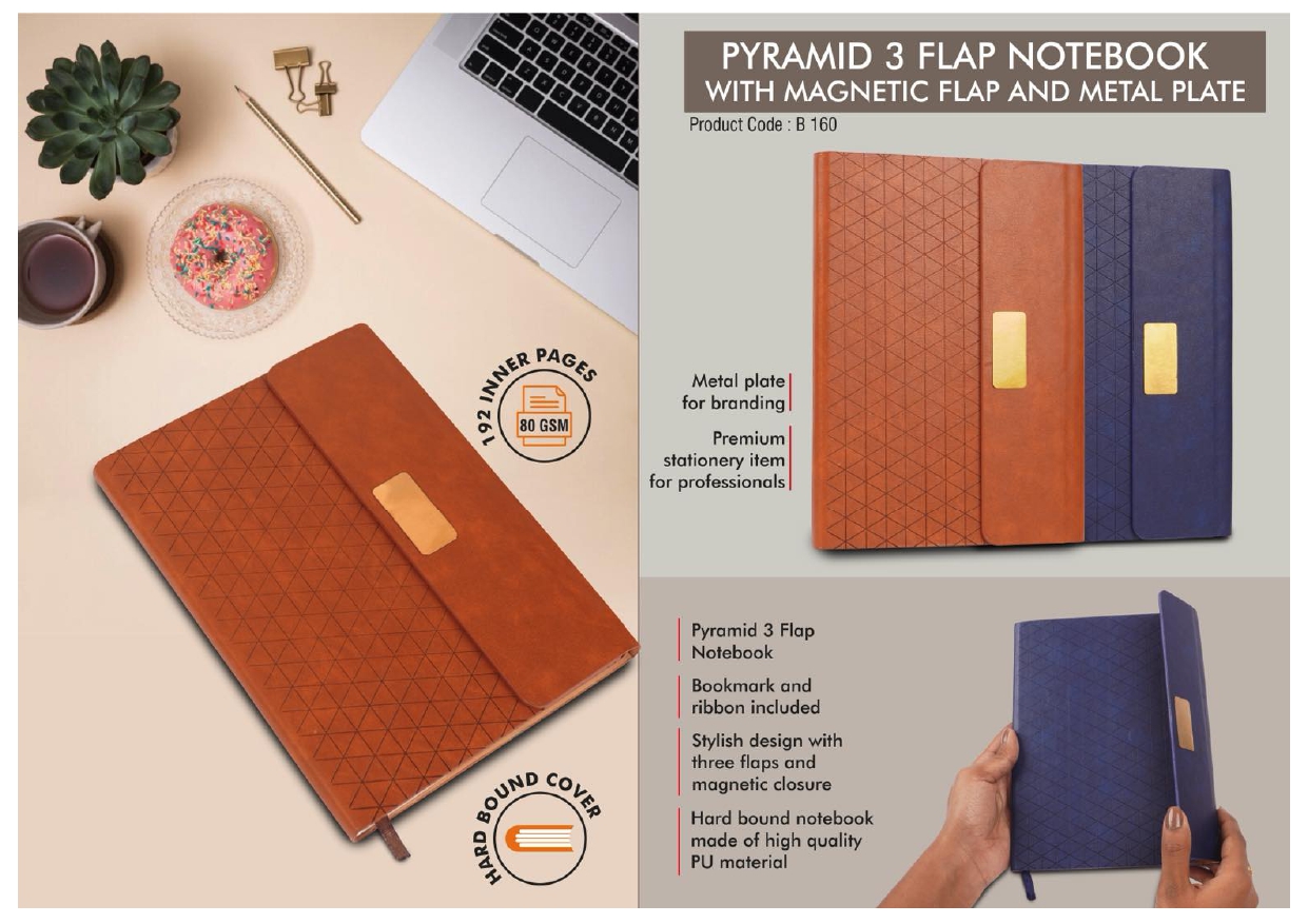 Pyramid 3 Flap Notebook