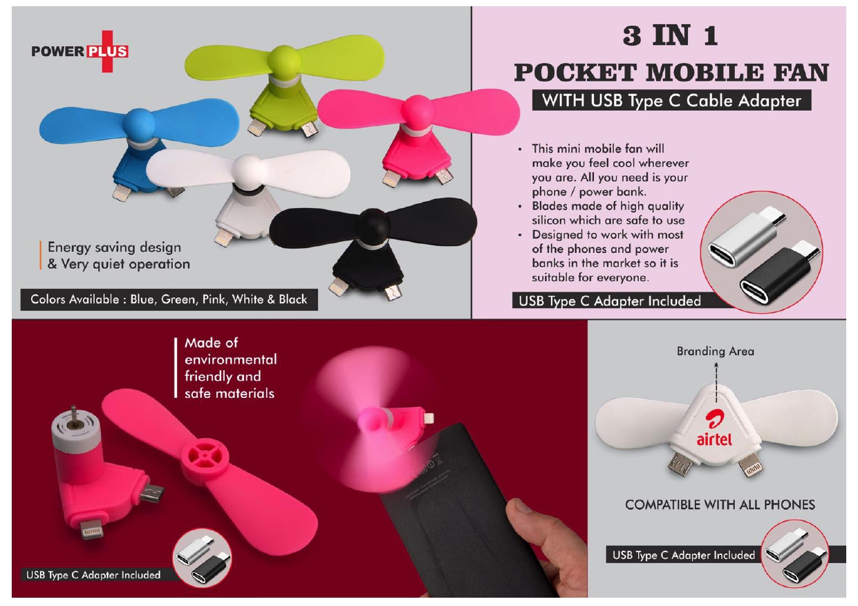 3 in 1 Pocket Mobile Fan