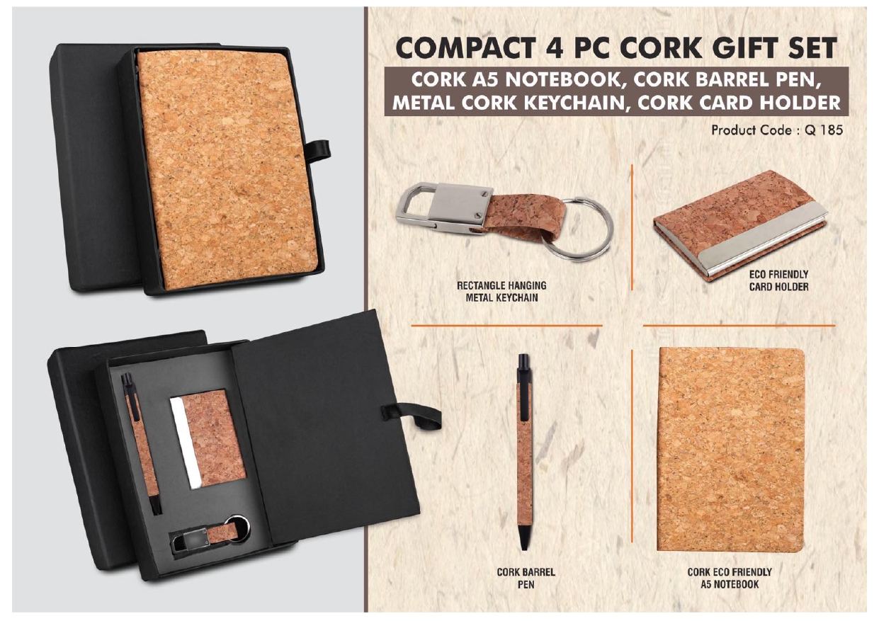 Compact 4 Pc Cork Gift Set MIN 100 PCS 
