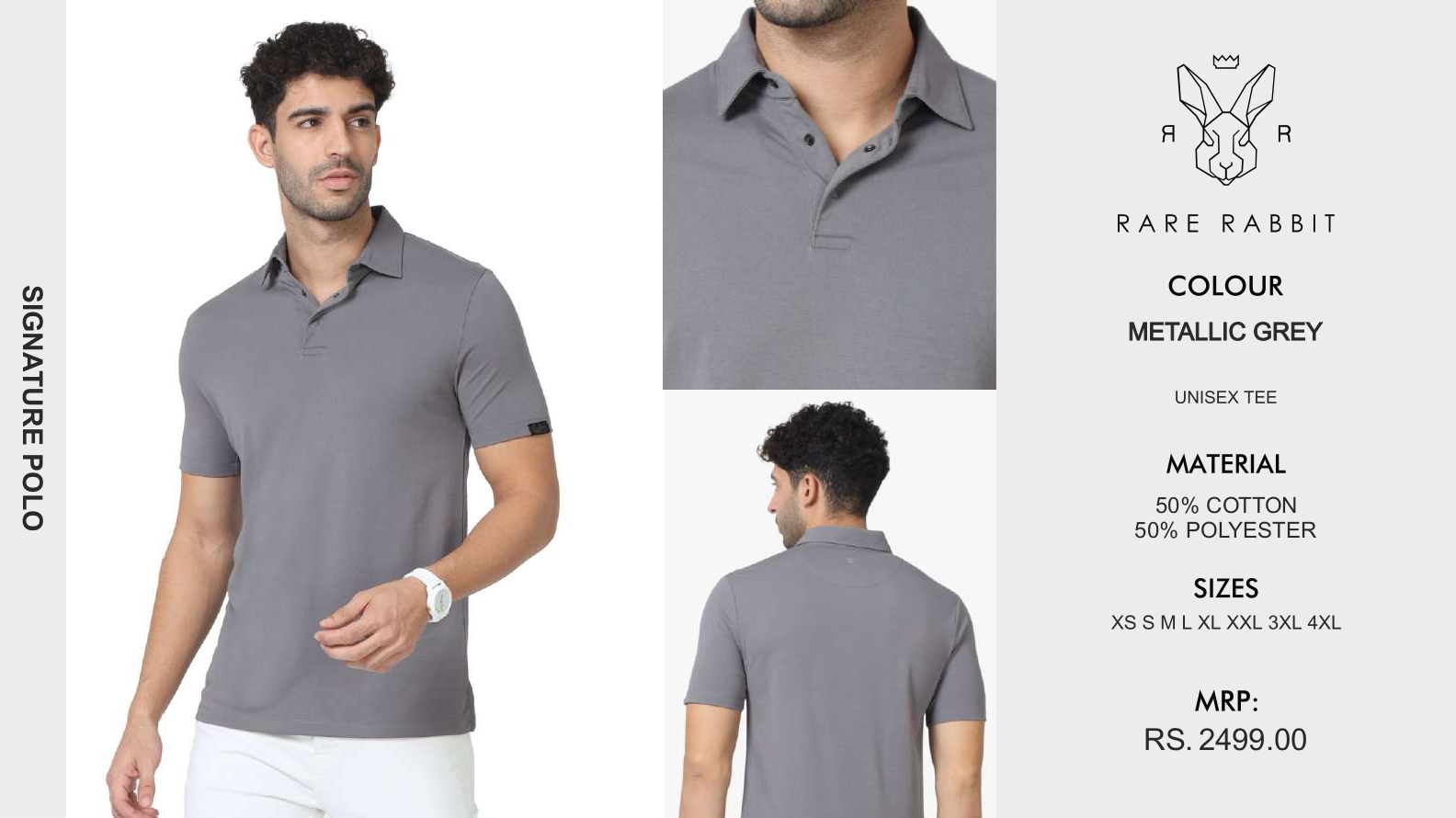 Signature Polo - Metallic Grey